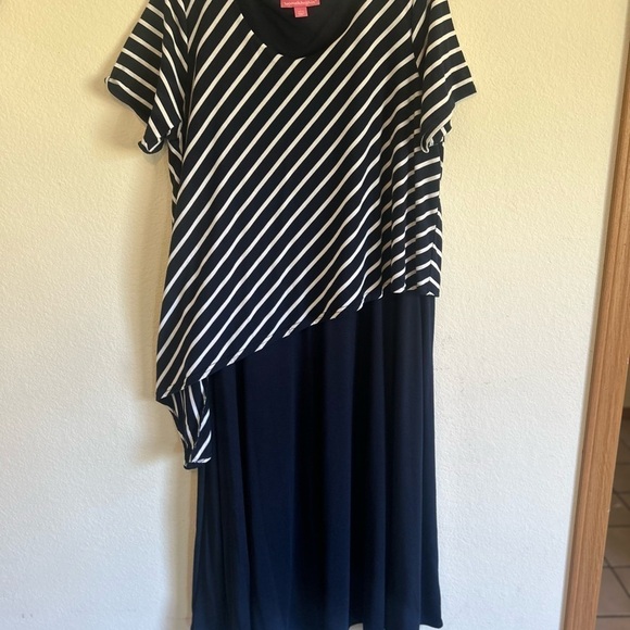 Woman Within Navy Blue & White
Striped Dress Plus Size 18/20 - Picture 5 of 5